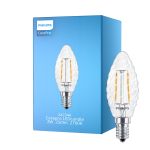 Philips Corepro LED Kronljus E14 Vriden Kronljus Filament Klar 2W 250lm - 827 Extra Varm Vit | Ersättare 25W